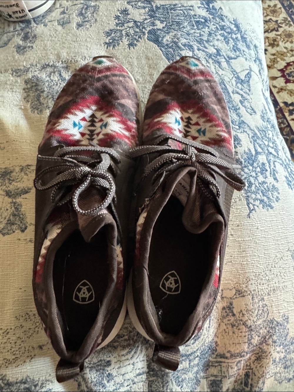 Ariat Brown Athletic Shoes with Aztec Print